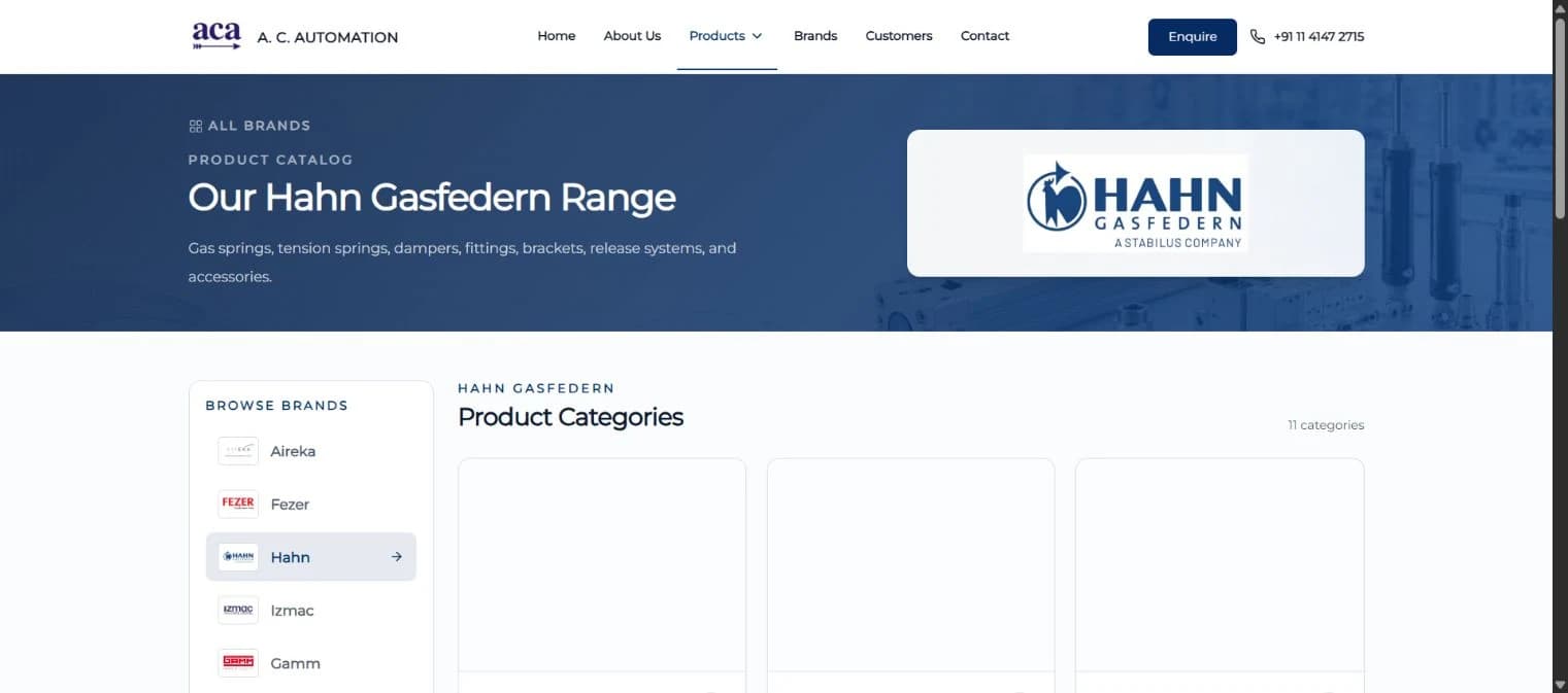 Website preview — Hahn product family