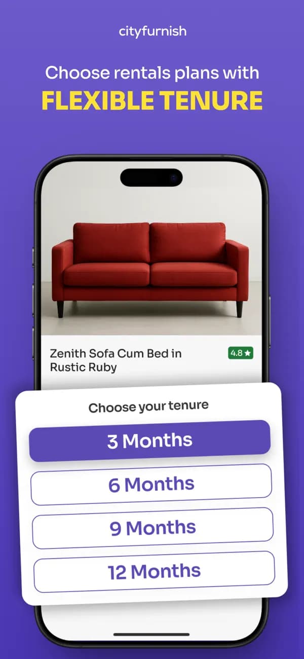 Current official App Store image — choosing a rental tenure