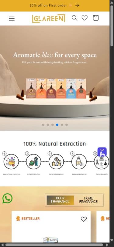 Glareen — the Indian storefront on mobile