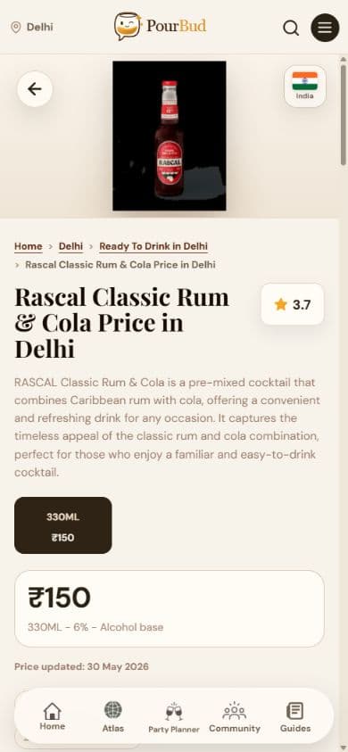 Current product — Rascal Classic Rum & Cola