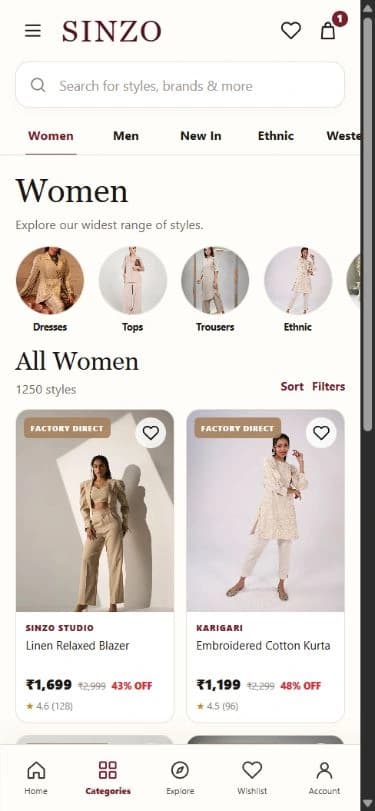 Presentation demo - the women's catalogue