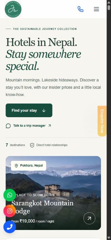 Sustainable Journeys — hotel discovery on mobile