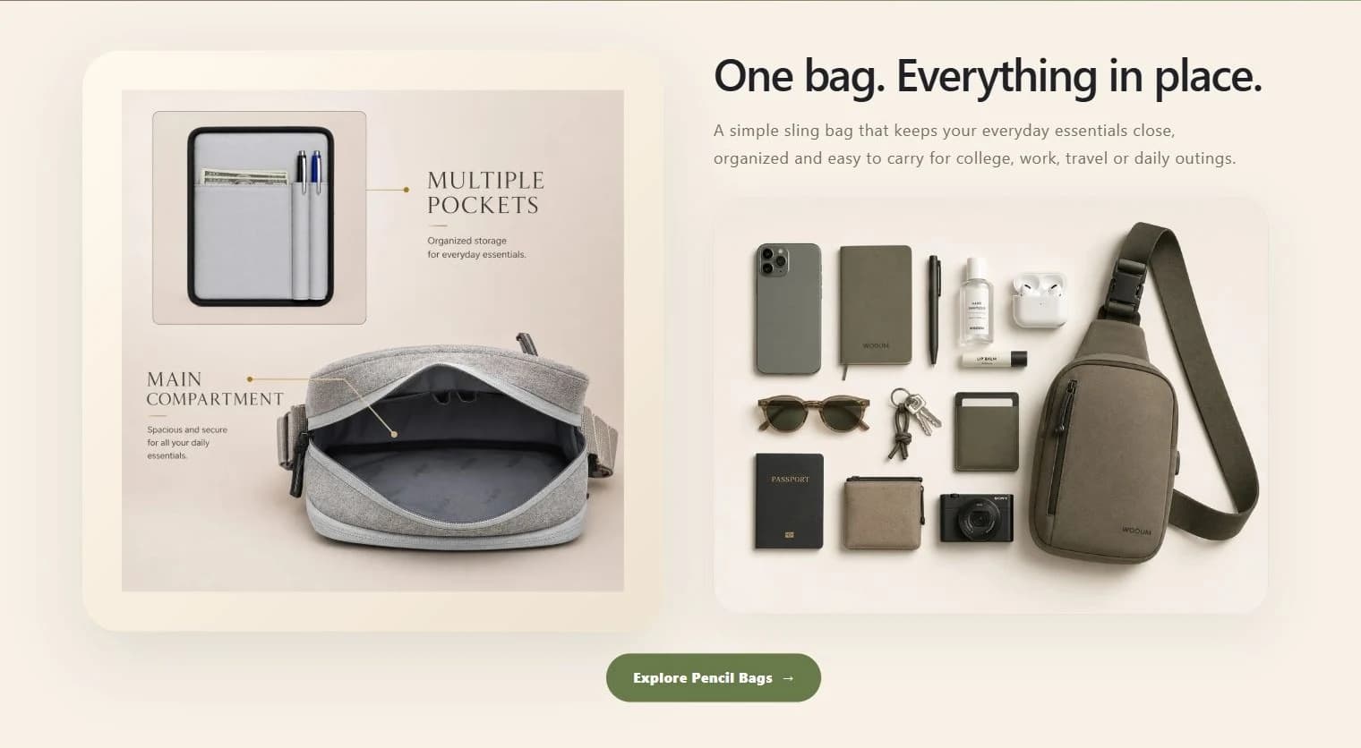 Preview — compartments and everyday essentials