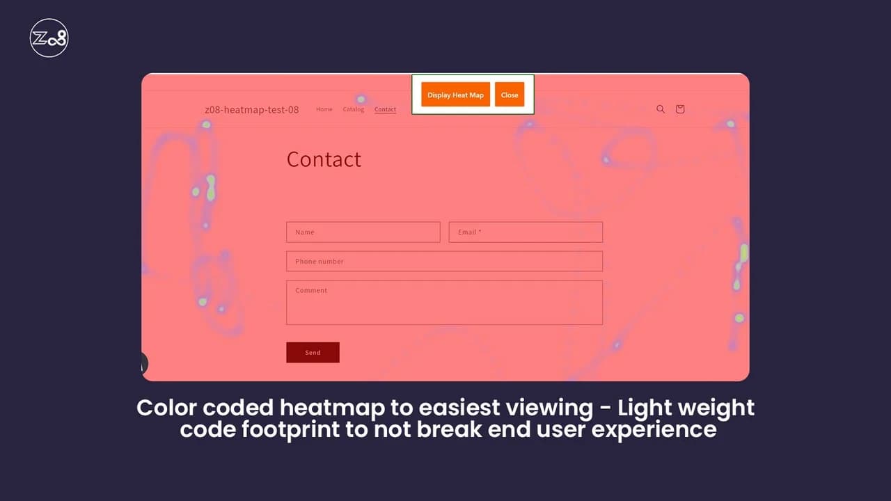 Official product screen — storefront heatmap overlay