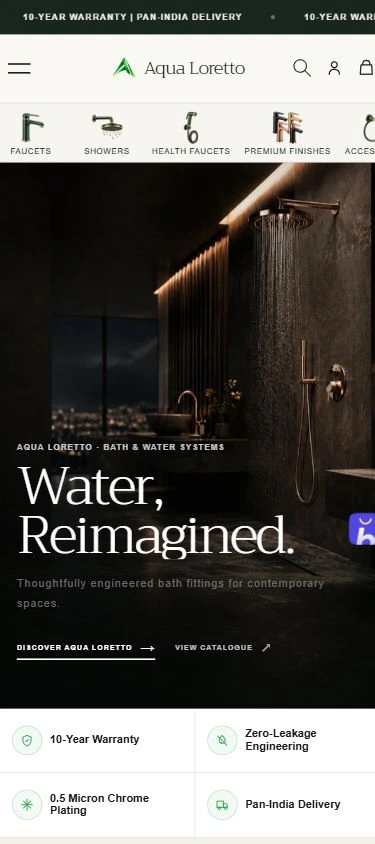 Aqua Loretto — the Shopify preview on mobile