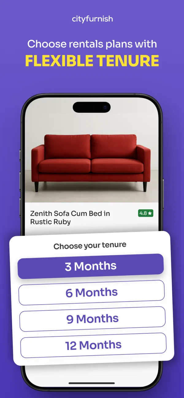 Current official App Store image — choosing a rental tenure