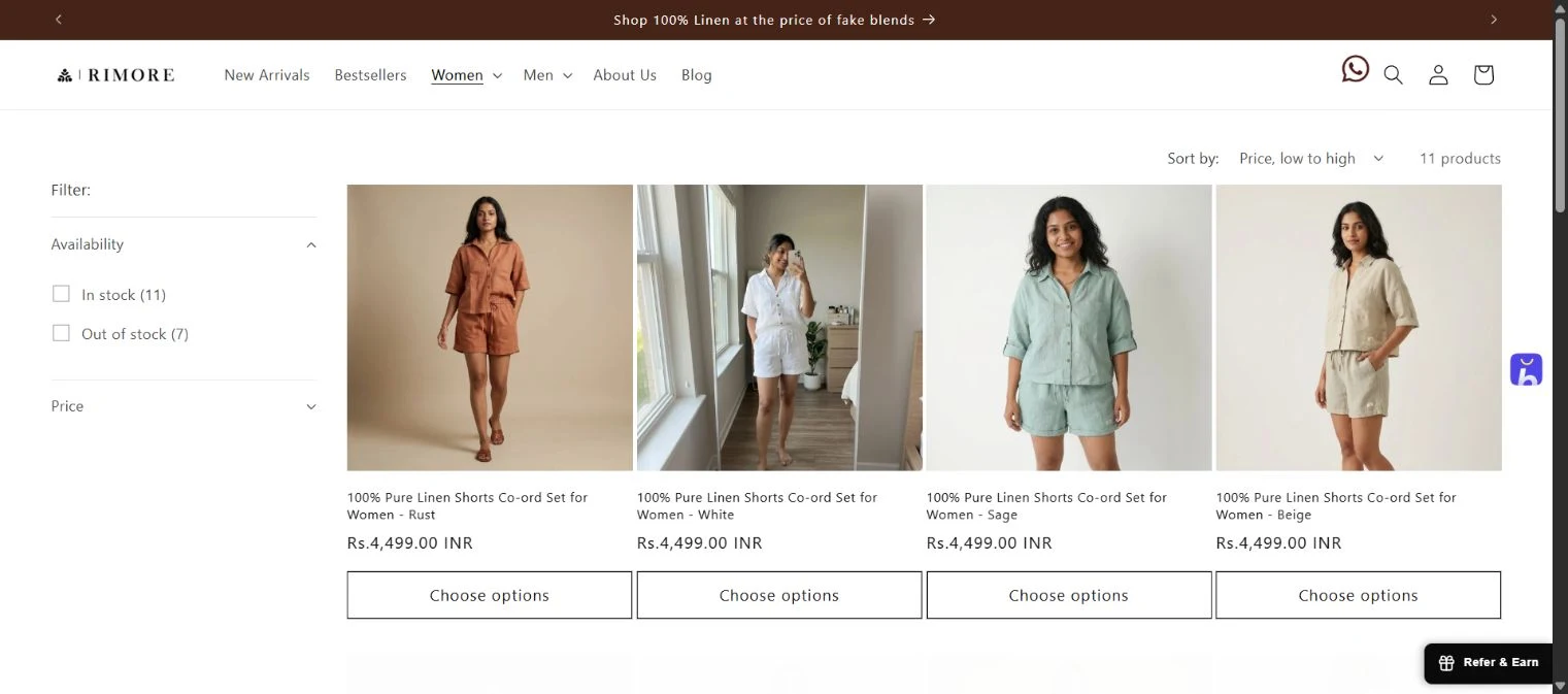 Co-ord sets — collection browsing