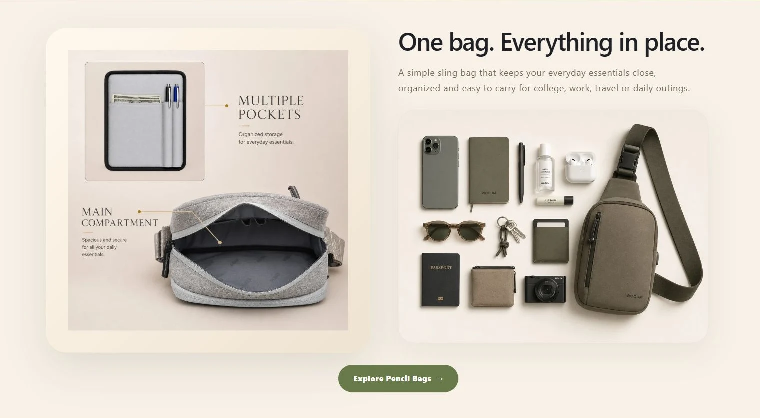 Preview — compartments and everyday essentials